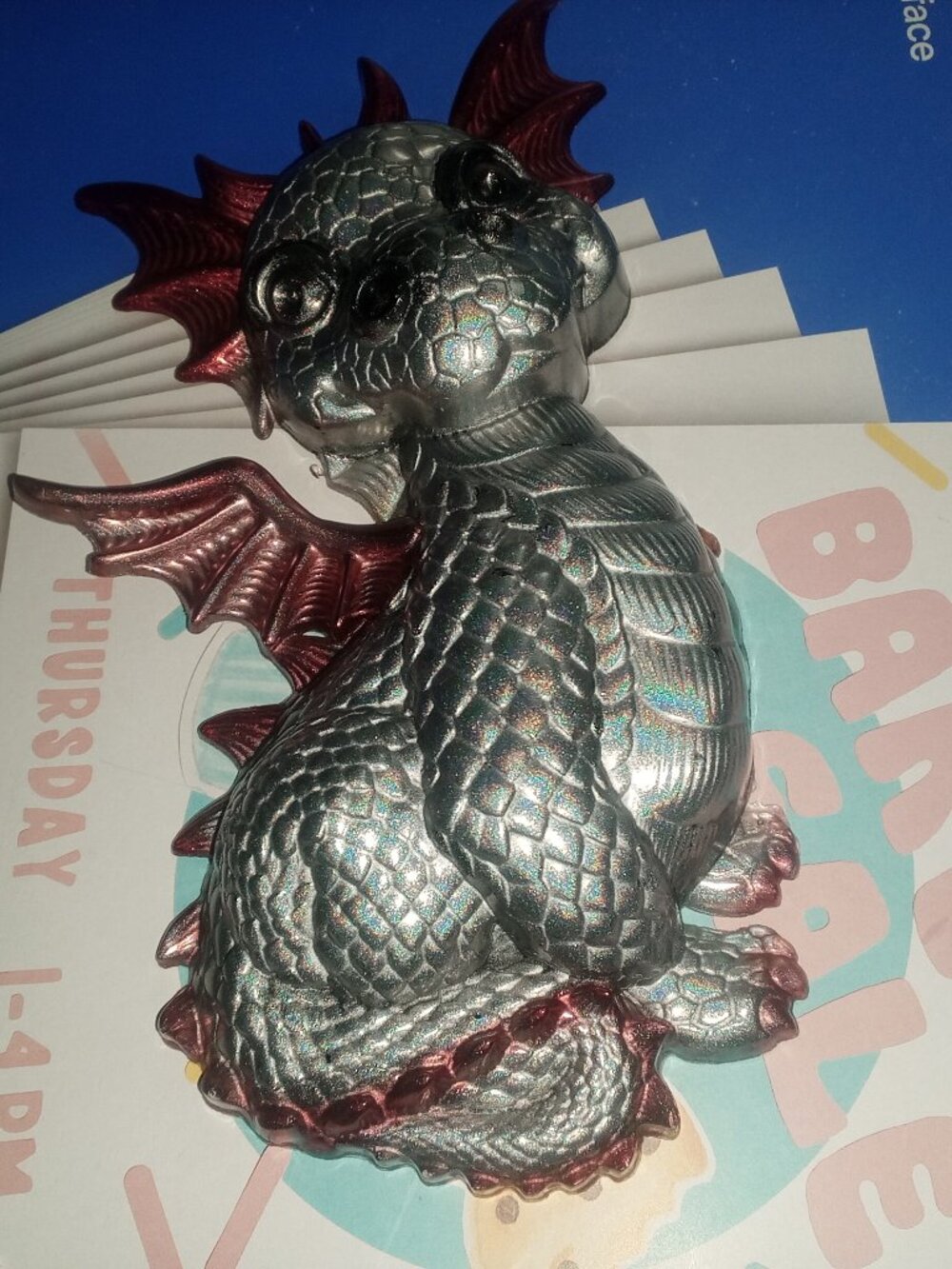 Silver and Red Dragon Wall Hanging